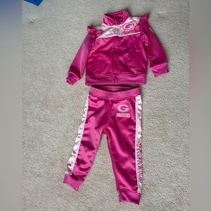 Pink Green Bay Packer Two Piece Zip Up 18 mo
